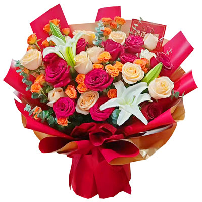 桂林19朵玫瑰百合，爱情永不凋零