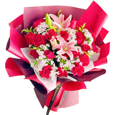 桂林18朵红玫瑰百合，永远牵手到老