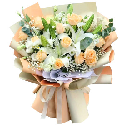 桂林19朵香槟玫瑰百合，你是我的真爱
