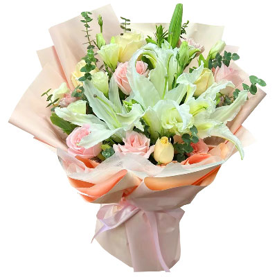 桂林10朵玫瑰百合混搭，爱是难忘时刻